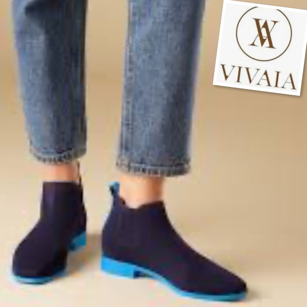 Vivaia Women's Navy Ankle Boots with Blue Soles